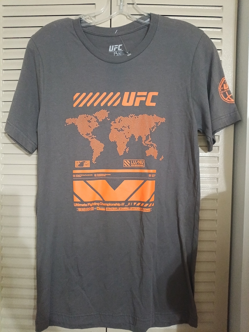 UFC Gray Short Sleeve Tee with Orange Graphic